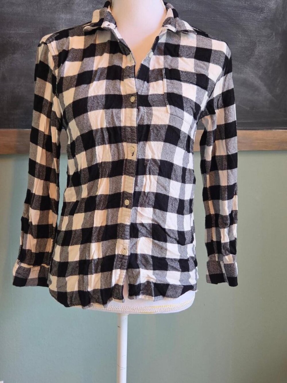 Old Navy Girls' Black and White Blouse XL (14)